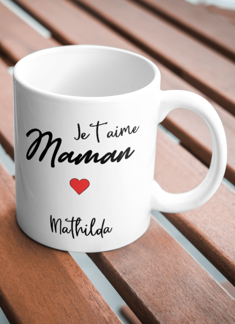 Mug je t'aime maman + prénom