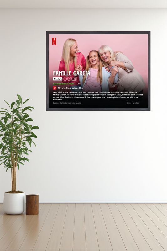 Cadre Netflix personnalisé idée cadeau fête des grands-mères